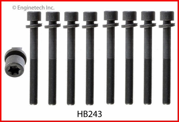 Enginetech HB243 Engine Head Bolt Set for One Cylinder – Compatible with 2004-2005 Saturn L300 and Cadillac CTS