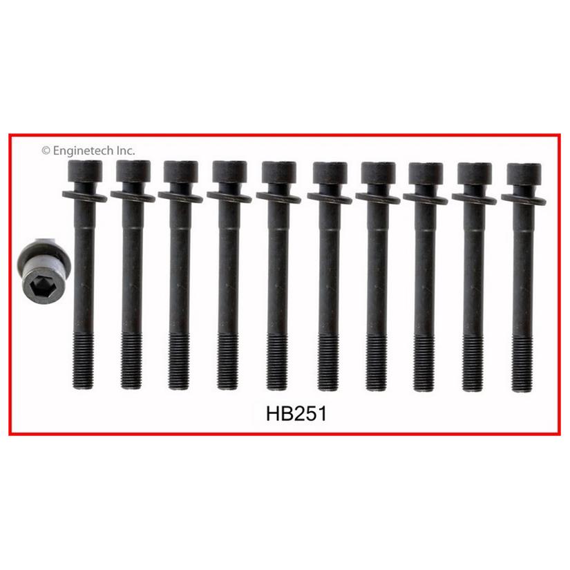 Enginetech HB251 Engine Head Bolt Set for One Cylinder - Fits Hyundai Accent and Kia Rio Models