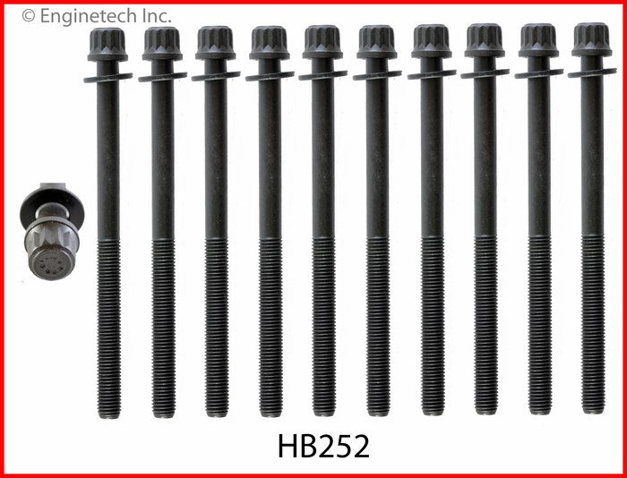 Enginetech HB252 Engine Head Bolt Set for One Cylinder – Compatible with Honda and Acura Models