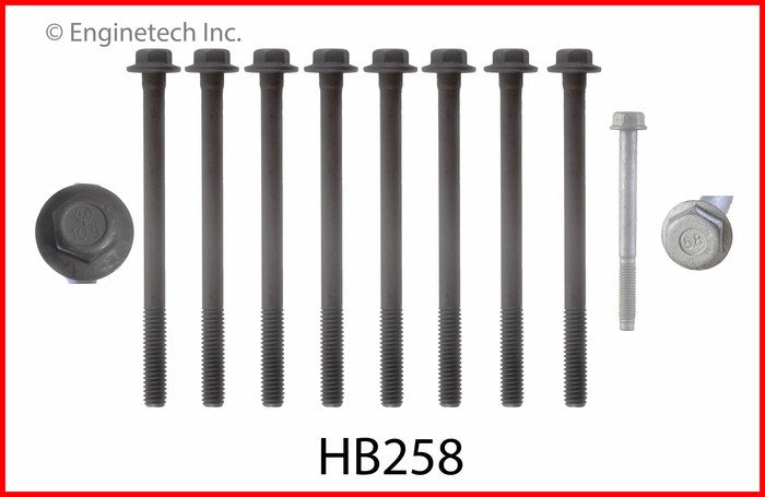 Enginetech HB258 Engine Head Bolt Set for One Cylinder – Fits 2010 Saturn Vue & 2012 GM Models