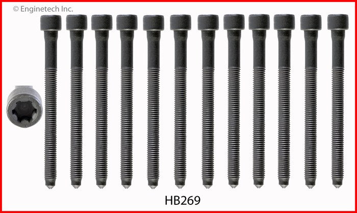 Enginetech HB269 Engine Head Bolt Set for Volkswagen Jetta, Beetle, and Rabbit