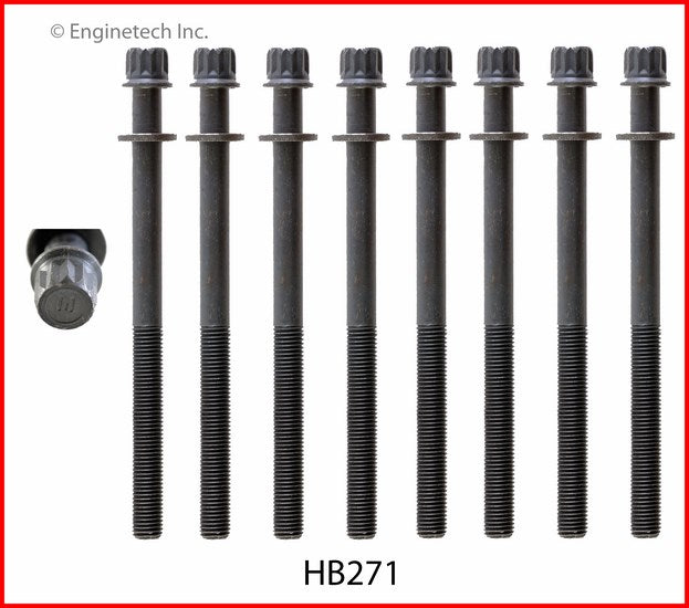 Enginetech HB271 Engine Head Bolt Set for One Cylinder - Compatible with Acura and Honda Models