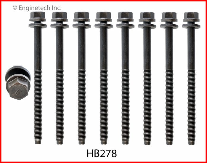 Enginetech HB278 Engine Head Bolt Set for Jaguar and Lincoln Models