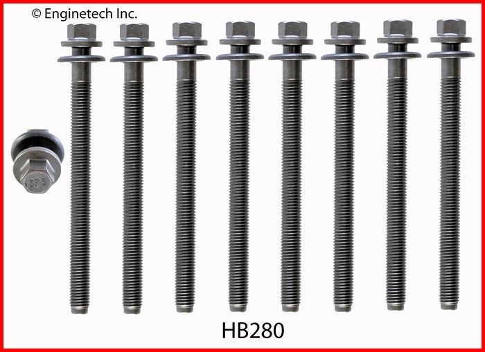 Enginetech HB280 Engine Head Bolt Set for One Cylinder – Compatible with Ford, Lincoln, Mazda 2007-2009