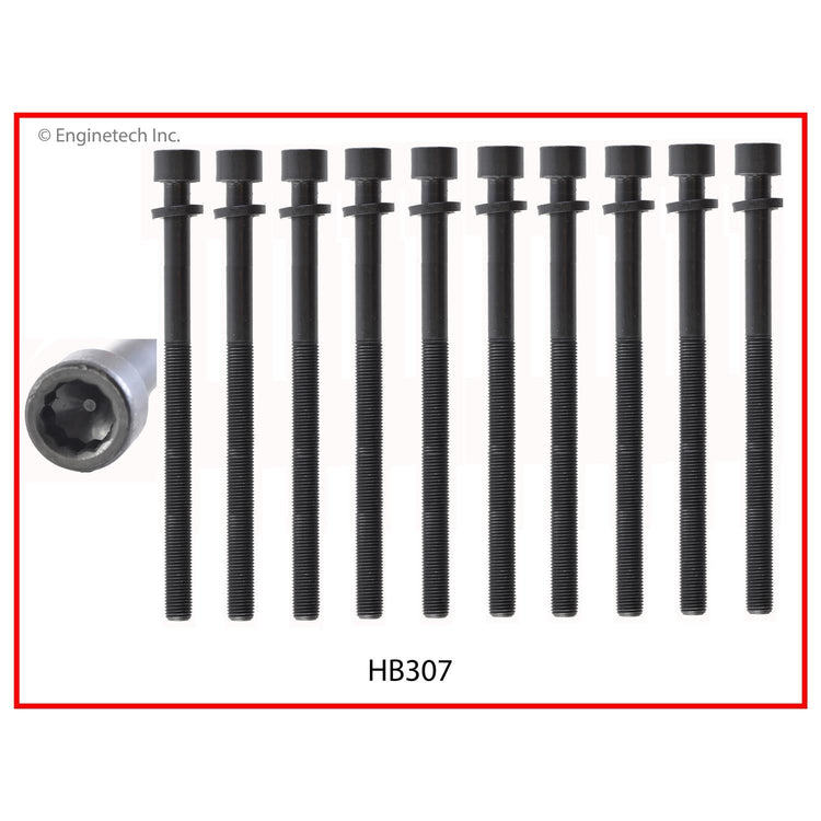 Enginetech HB307 Engine Head Bolt Set for Hyundai and Kia Models