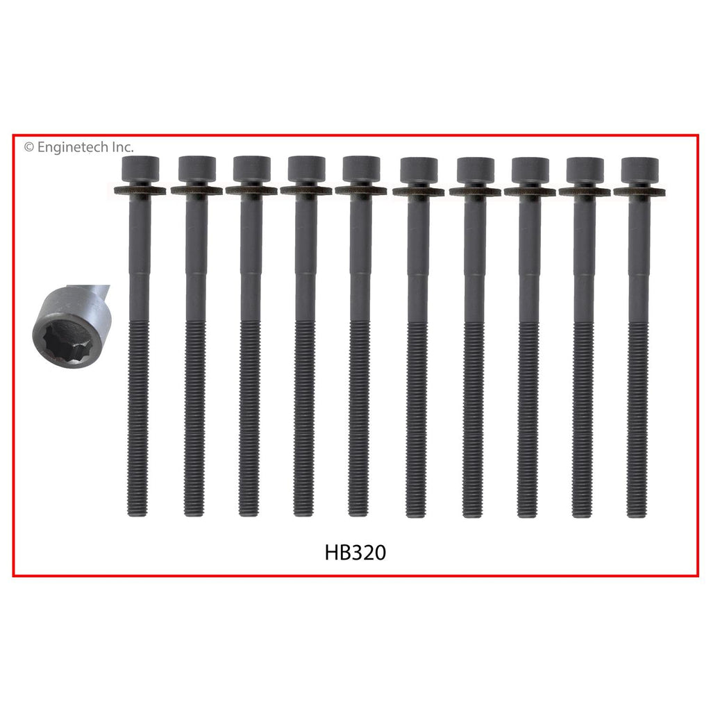 Enginetech HB320 Engine Head Bolt Set for Hyundai Accent and Tucson