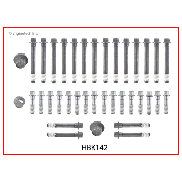 Enginetech HBK142 Engine Head Bolt Set for Complete Engine Rebuilds