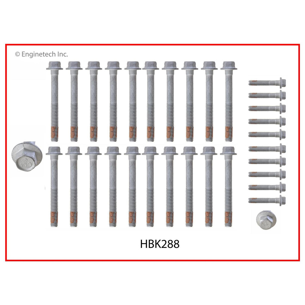 Enginetech HBK288 Engine Head Bolt Set for 2012 Chevrolet Camaro, Corvette, Cadillac CTS, and More