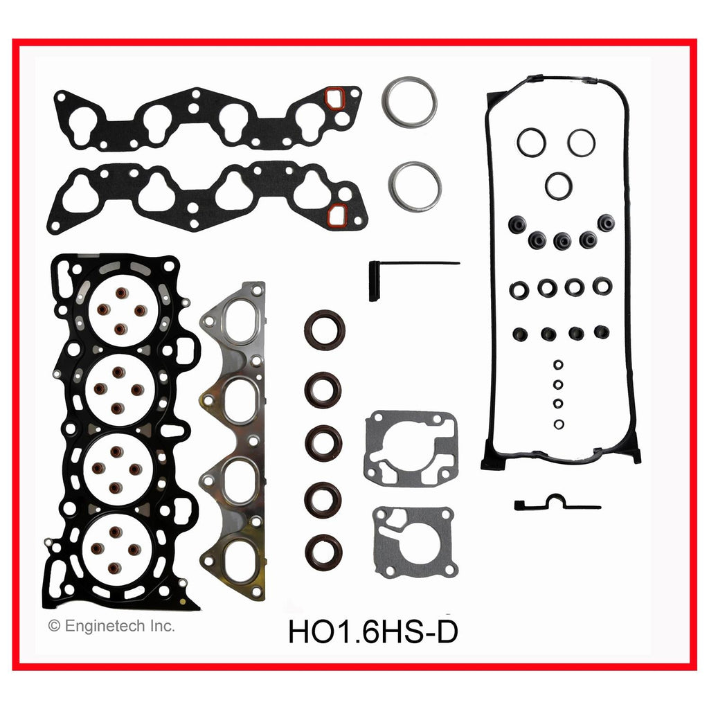 Enginetech HO1.6HS-DWB Engine Cylinder Head Gasket Set for Honda Civic and Del Sol with Head Bolts