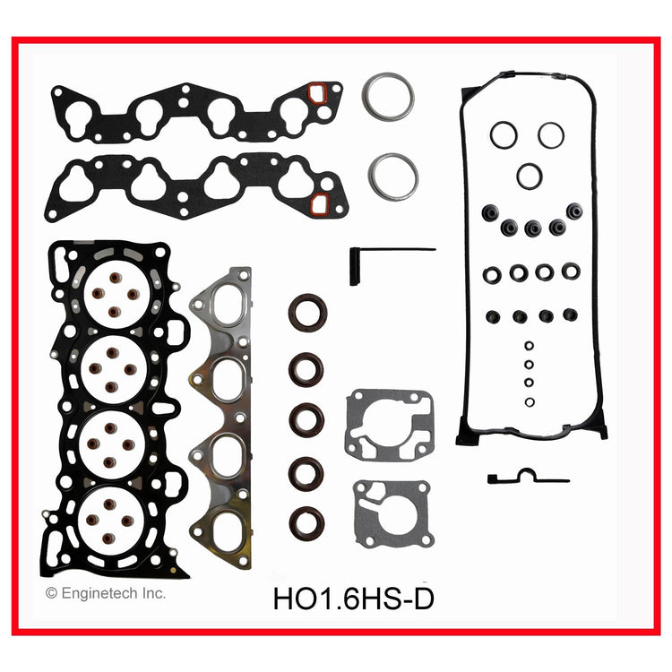 Enginetech HO1.6HS-DWB Engine Cylinder Head Gasket Set for Honda Civic and Del Sol with Head Bolts