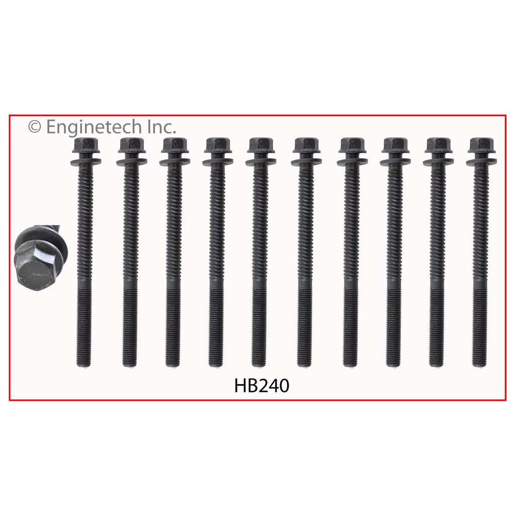 Enginetech HO1.6HS-DWB Engine Cylinder Head Gasket Set for Honda Civic and Del Sol with Head Bolts