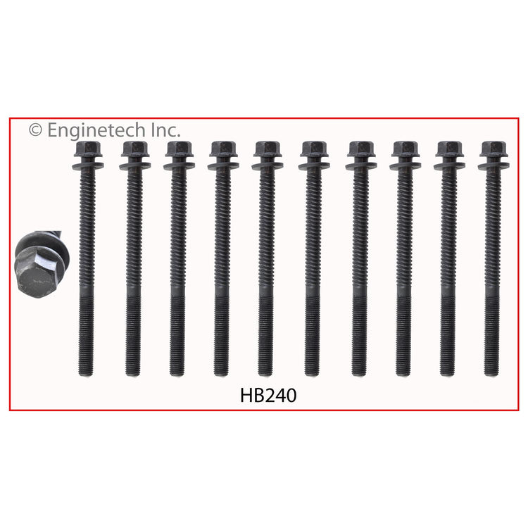 Enginetech HO1.6HS-DWB Engine Cylinder Head Gasket Set for Honda Civic and Del Sol with Head Bolts