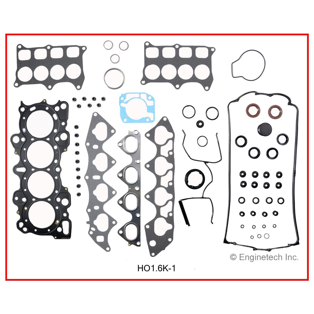 Enginetech Engine Full Gasket Set for Honda Acura Integra 1992-2001 - Part HO1.6K-1
