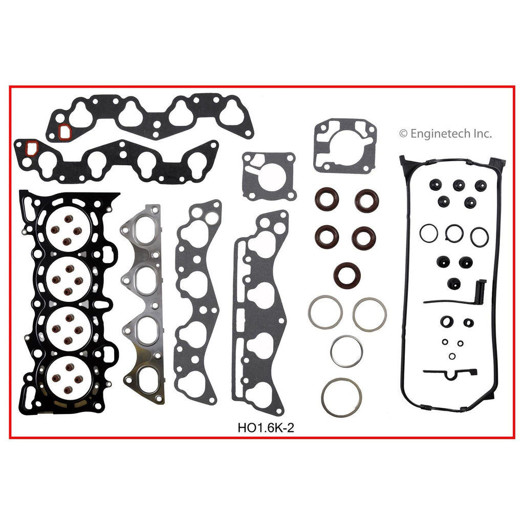 Enginetech HO1.6K-2 Engine Full Gasket Set for Honda Civic and Civic Del Sol