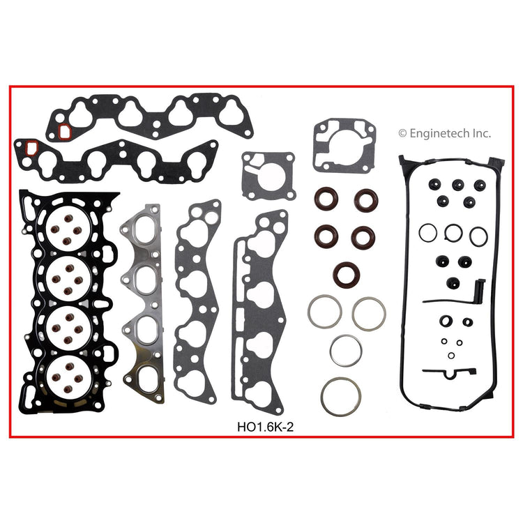 Enginetech HO1.6K-2 Engine Full Gasket Set for Honda Civic and Civic Del Sol