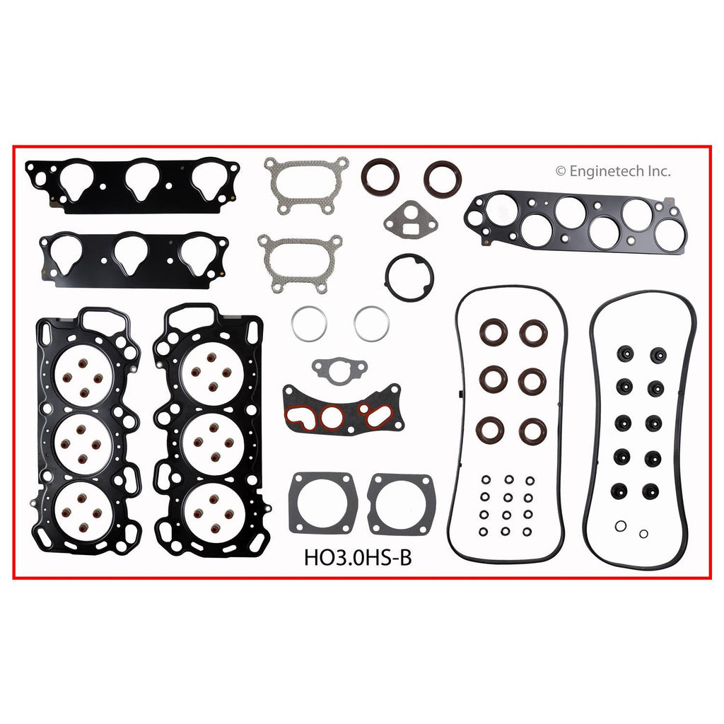 Enginetech HO3.0HS-BAWB Engine Cylinder Head Gasket Set for Honda Accord with Head Bolts