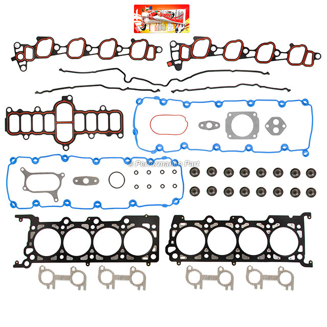 Full Gasket Set Bearings Rings Fit 00-04 Ford Excursion E150 F150 5.4L SOHC