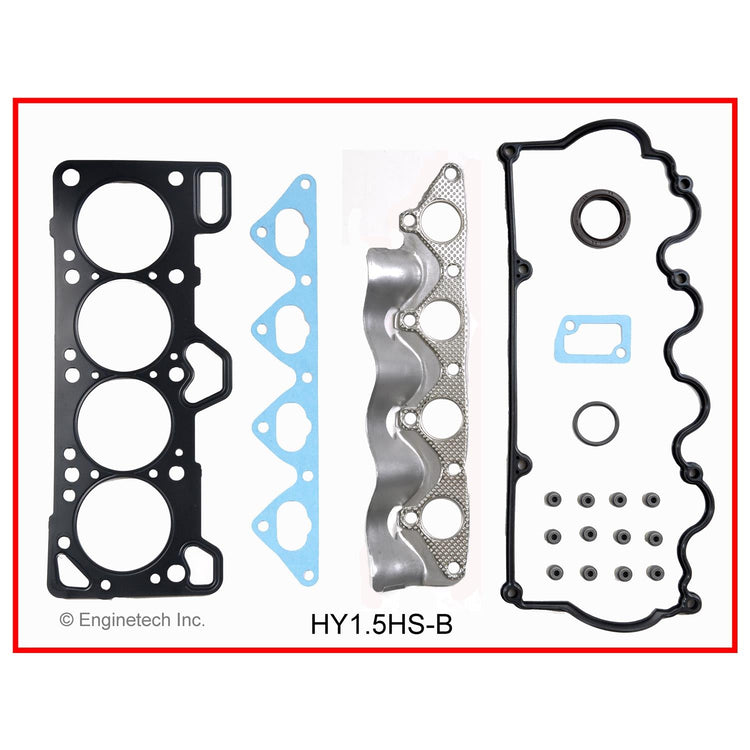 Enginetech HY1.5HS-BWB Engine Cylinder Head Gasket Set for Hyundai Cars and Trucks with Head Bolts