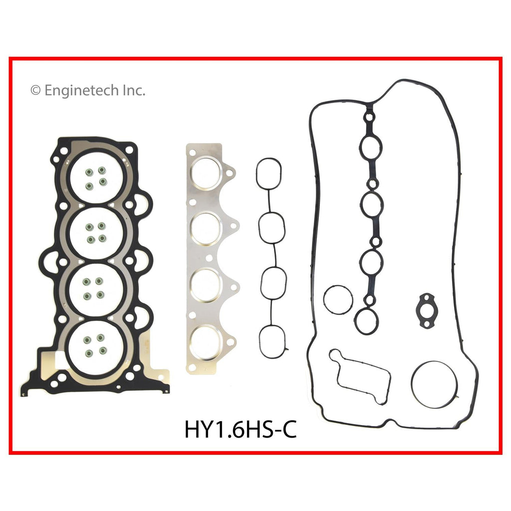 Enginetech HY1.6HS-C Engine Cylinder Head Gasket Set for Hyundai and Kia Vehicles