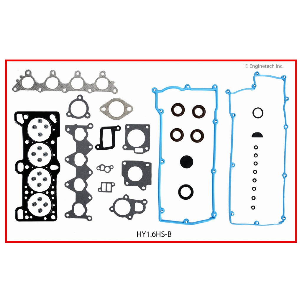 Enginetech Engine Full Gasket Set for Hyundai and Kia Vehicles (Part HY1.6K-3)