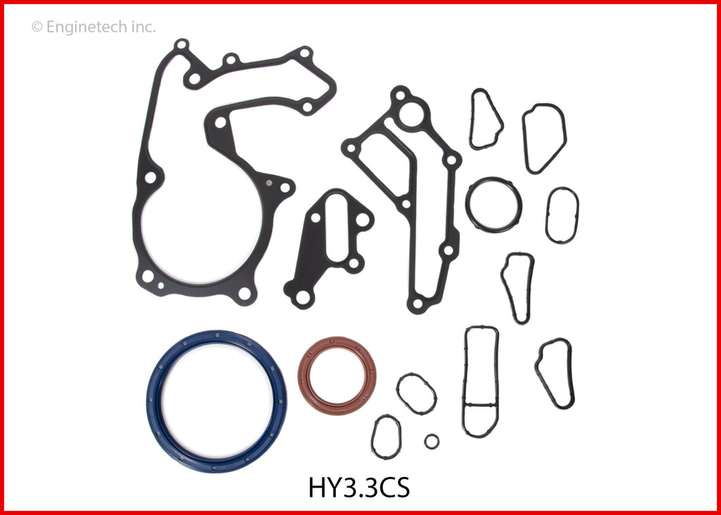 Enginetech HY3.3CS Engine Lower End Gasket Set for Hyundai and Kia Vehicles