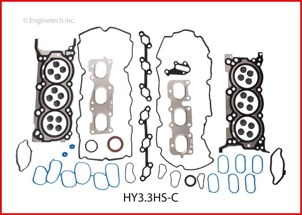 Enginetech HY3.3HS-C Engine Cylinder Head Gasket Set for Hyundai and Kia Vehicles