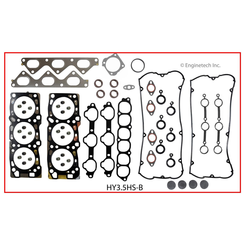 Enginetech Hyundai Engine Full Gasket Set (Part HY3.5K-1) for Santa Fe, XG350, and Kia Amanti