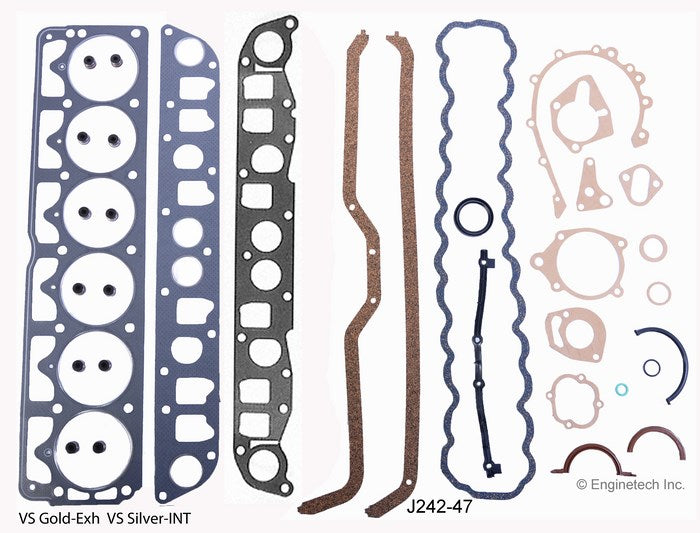 Enginetech J242-47 Engine Full Gasket Set for Jeep Cherokee, Comanche, Wagoneer