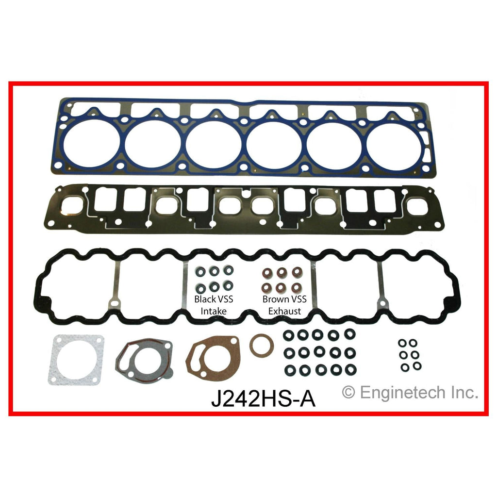 Enginetech J242HS-AWB Engine Cylinder Head Gasket Set for Jeep Vehicles with Head Bolts