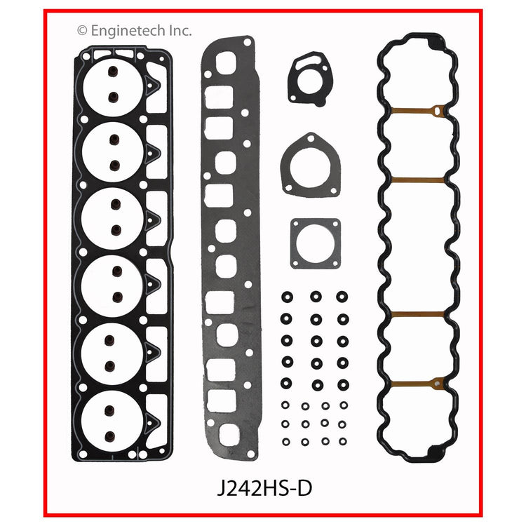 Enginetech J242HS-D Engine Cylinder Head Gasket Set for Jeep Cherokee, Grand Cherokee, and Wrangler