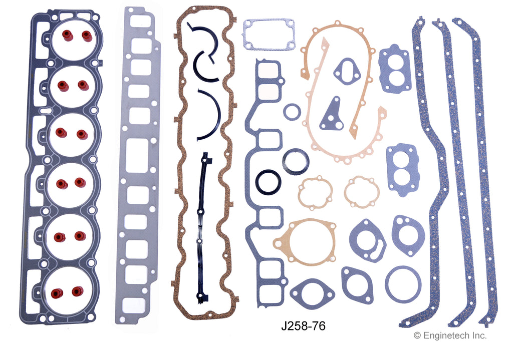 Enginetech J258-76 Engine Full Gasket Set for Jeep Truck and Classic American Motors Models