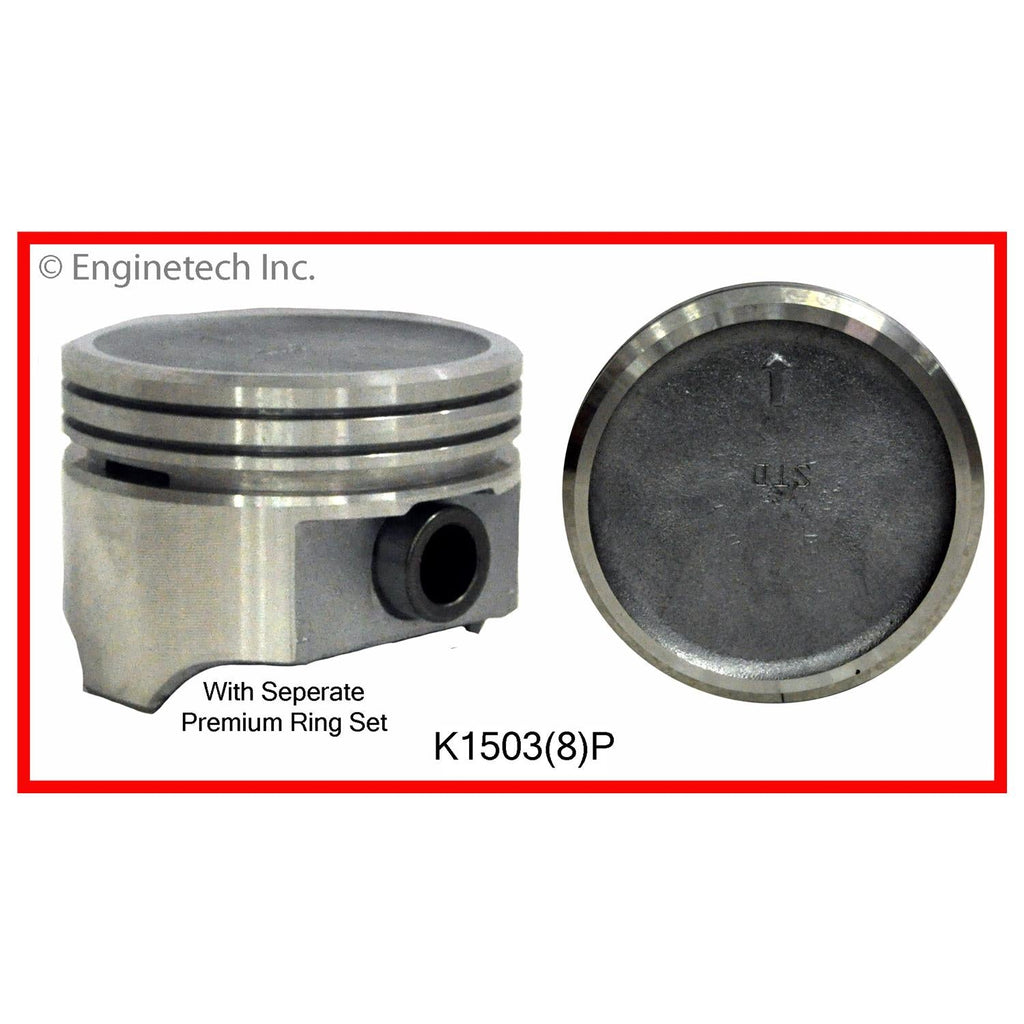 Enginetech K1503(8)P060 Engine Piston Kit with Full Ring Stack for Buick Models