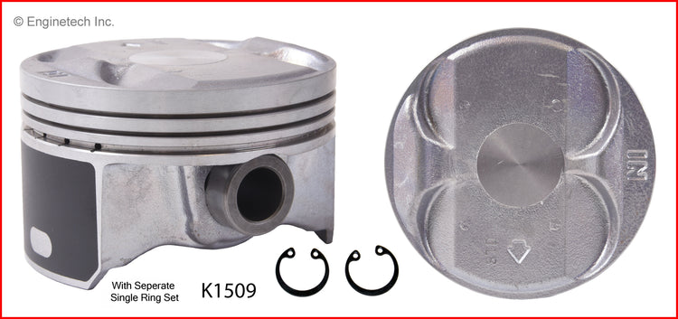 Enginetech K1509(4)PSTD Engine Piston Kit with Full Ring Stack for Honda Civic and Acura Models