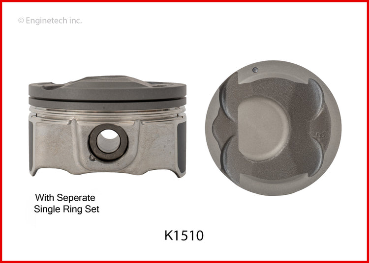 Enginetech K1510(6)PSTD Engine Piston Kit with Full Ring Stack for Hyundai and Kia Vehicles