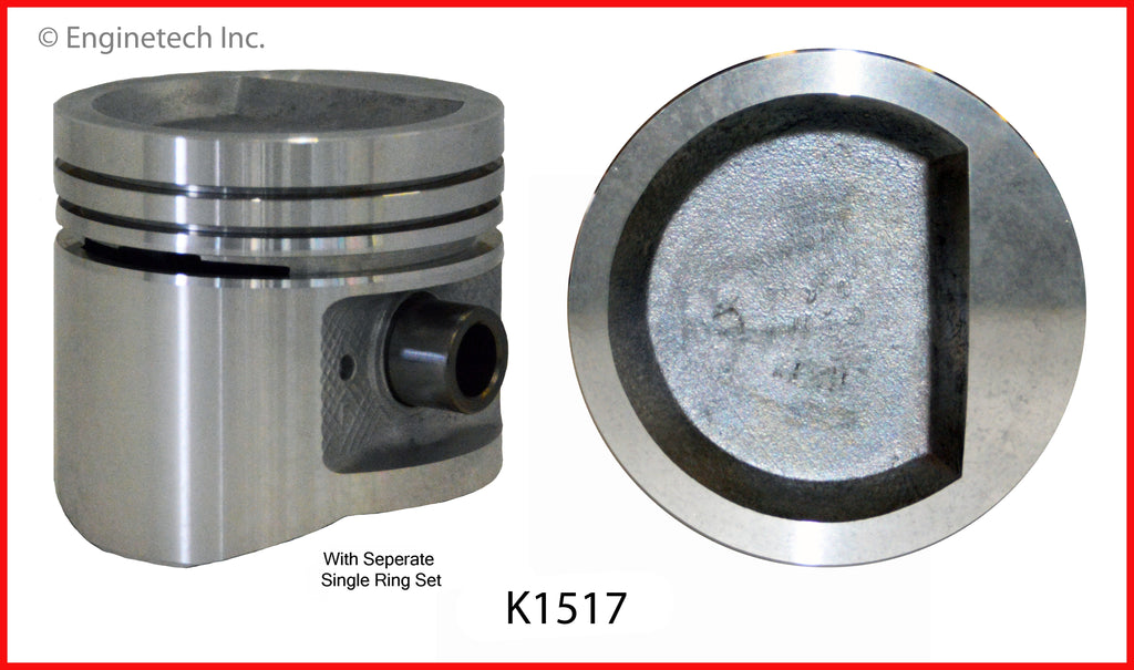 Enginetech K1517(6)P040 Engine Piston Kit with Full Ring Stack - Standard & Premium Rings Included