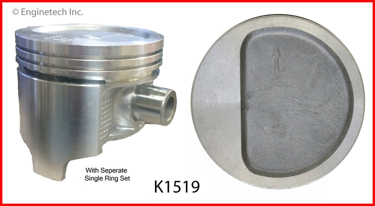 Enginetech K1519(6)030 Engine Piston Kit with Separate Full Ring Stack for Classic American Motors and Jeep Models
