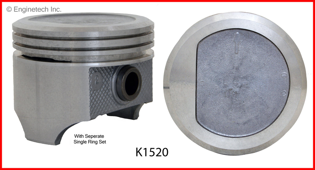Enginetech K1520(6)P060 Engine Piston Kit with Full Ring Stack Option