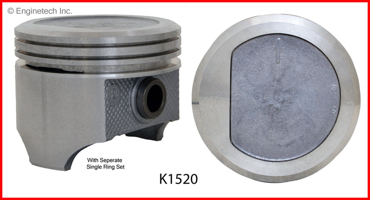 Enginetech K1520(6)P060 Engine Piston Kit with Full Ring Stack Option