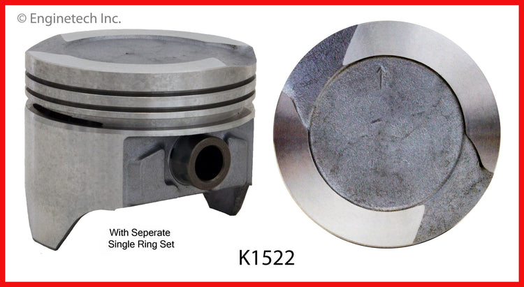 Enginetech K1522(8)030 Engine Piston Kit with Separate Full Ring Stack for Ford Custom and Country Sedan (1970-1974)