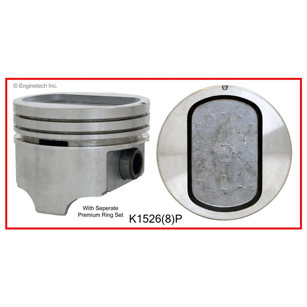 Enginetech K1526(8)PSTD Engine Piston Kit with Full Ring Stack for Ford Custom and Country Sedan