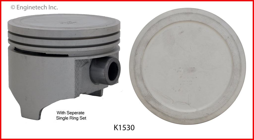 Enginetech K1530(8)P060 Engine Piston Kit with Full Ring Stack for Dodge and Chrysler Vehicles