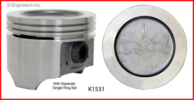 Enginetech K1531(8)STD Engine Piston Kit with Separate Full Ring Stack for Oldsmobile Cutlass