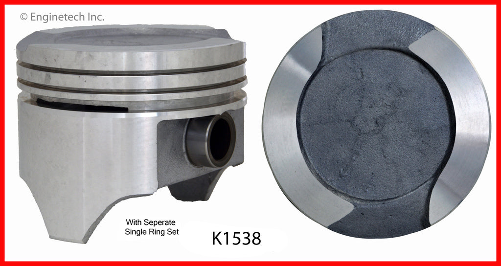Enginetech K1538(8)P040 Engine Piston Kit with Separate Full Ring Stack for Ford Vehicles