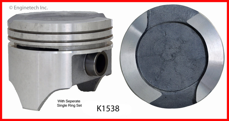 Enginetech K1538(8)P060 Engine Piston Kit with Separate Full Ring Stack for Ford Vehicles