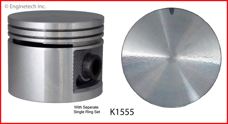 Enginetech K1555(6)P030 Engine Piston Kit with Separate Full Ring Stack for Buick Models