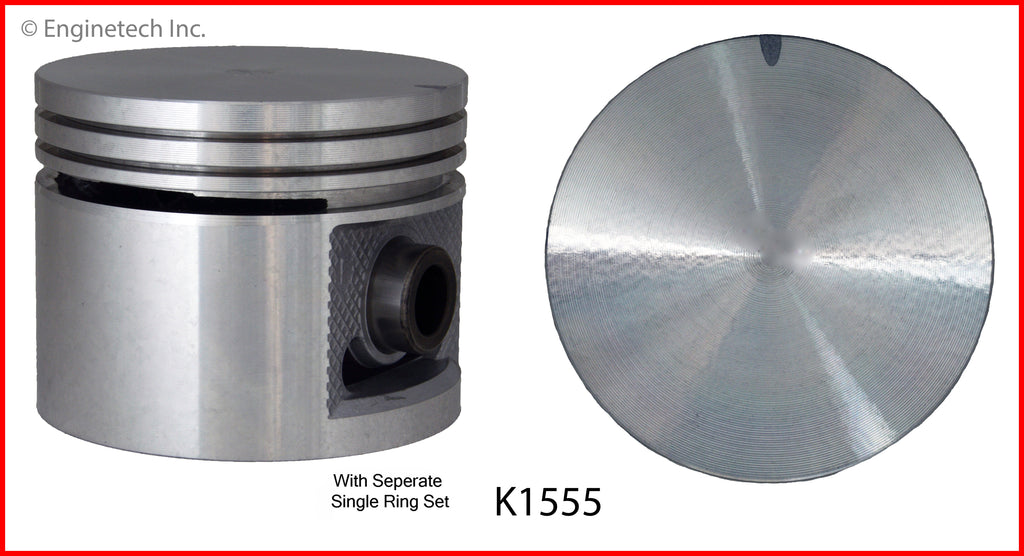 Enginetech K1555(6)030 Engine Piston Kit with Full Ring Stack for Buick Models