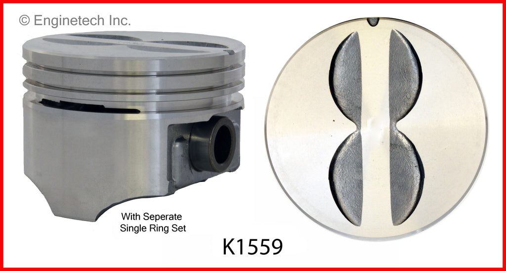 Enginetech K1559(8)P030 Engine Piston Kit with Separate Full Ring Stack for Chevrolet and Buick Models