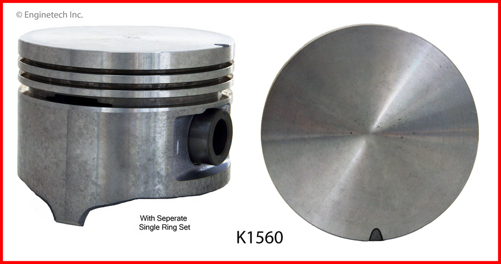 Enginetech K1560(6)P040 Engine Piston Kit with Separate Full Ring Stack for Ford and Mercury Models