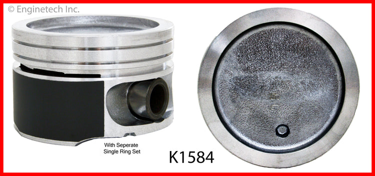 Enginetech K1584(6)PSTD Engine Piston Kit with Separate Full Ring Stack for Buick and Chevrolet Models