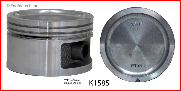 Enginetech K1585(4).50 Engine Piston Kit with Separate Full Ring Stack for Buick Skyhawk and Chevrolet Cavalier